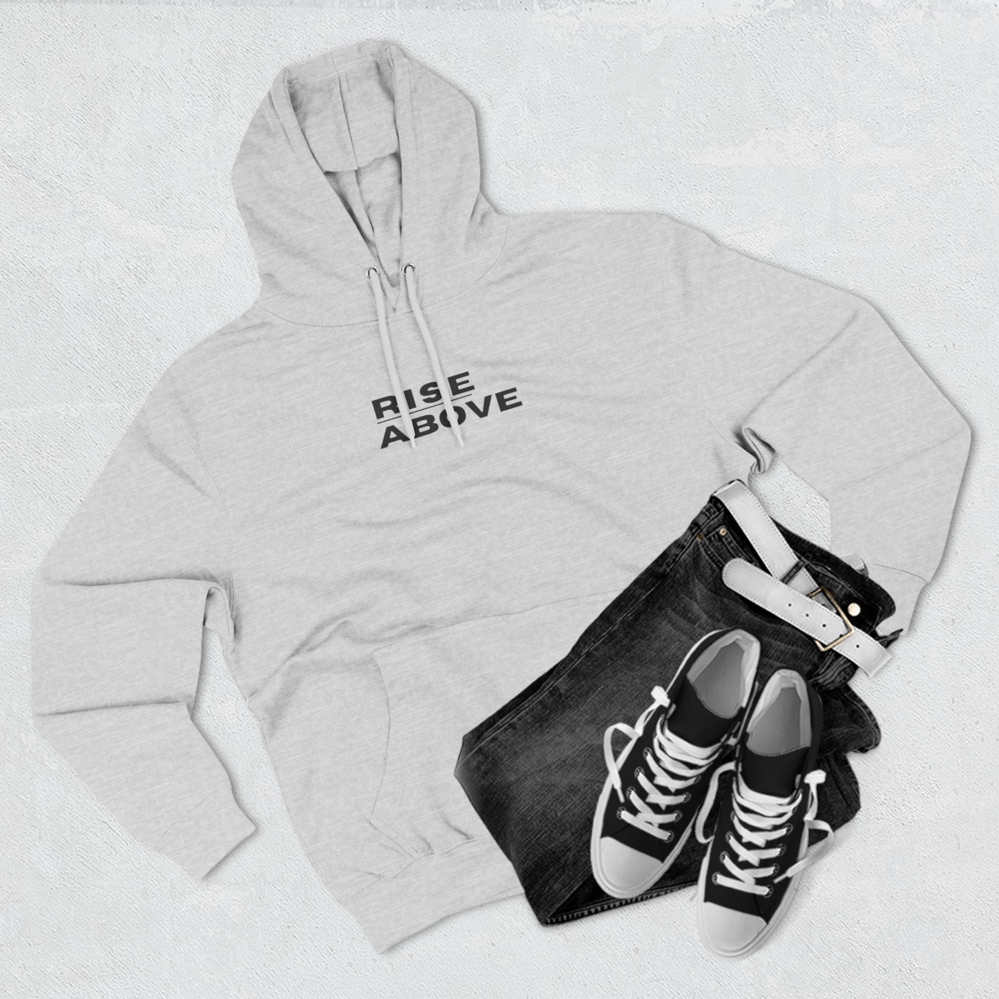 Fleece Hoodie - Rise Above Casual Athletic Sweatshirt