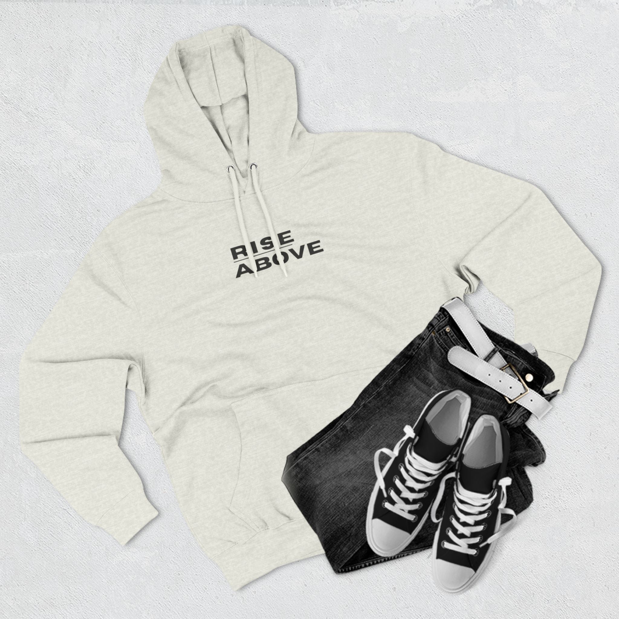 Fleece Hoodie - Rise Above Casual Athletic Sweatshirt