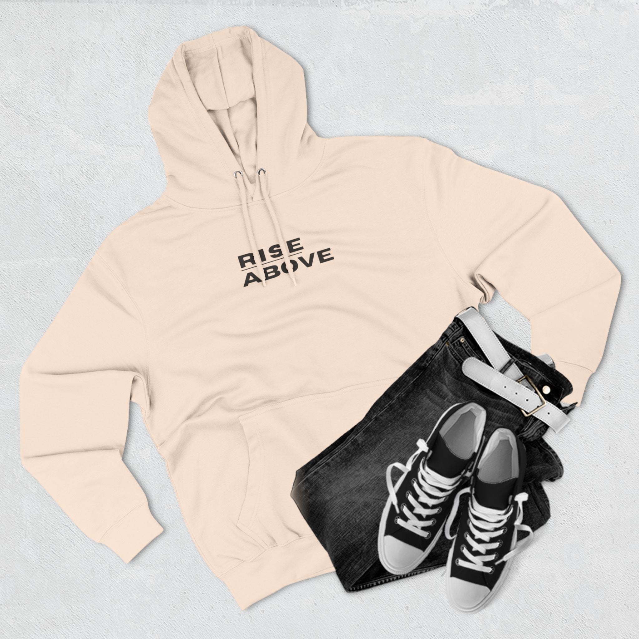 Fleece Hoodie - Rise Above Casual Athletic Sweatshirt