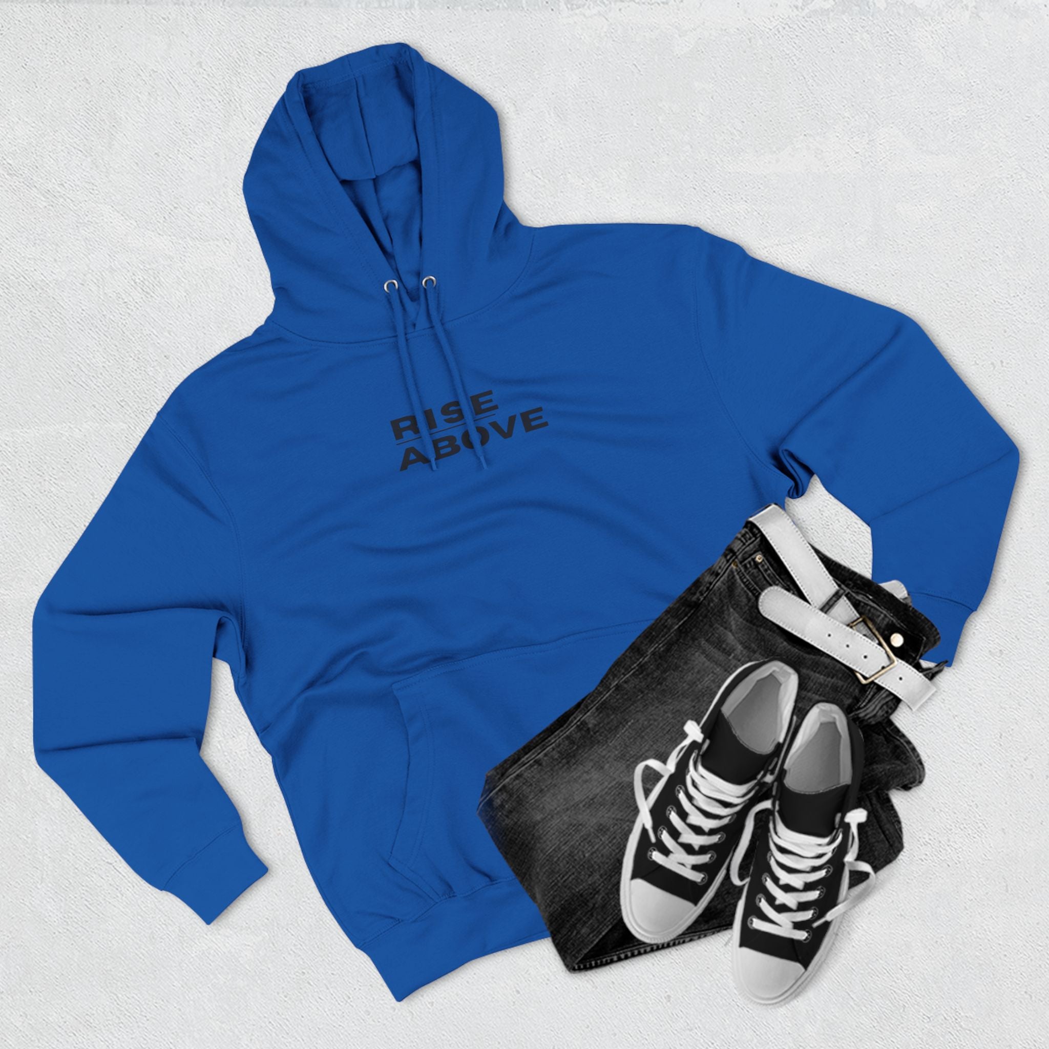 Fleece Hoodie - Rise Above Casual Athletic Sweatshirt