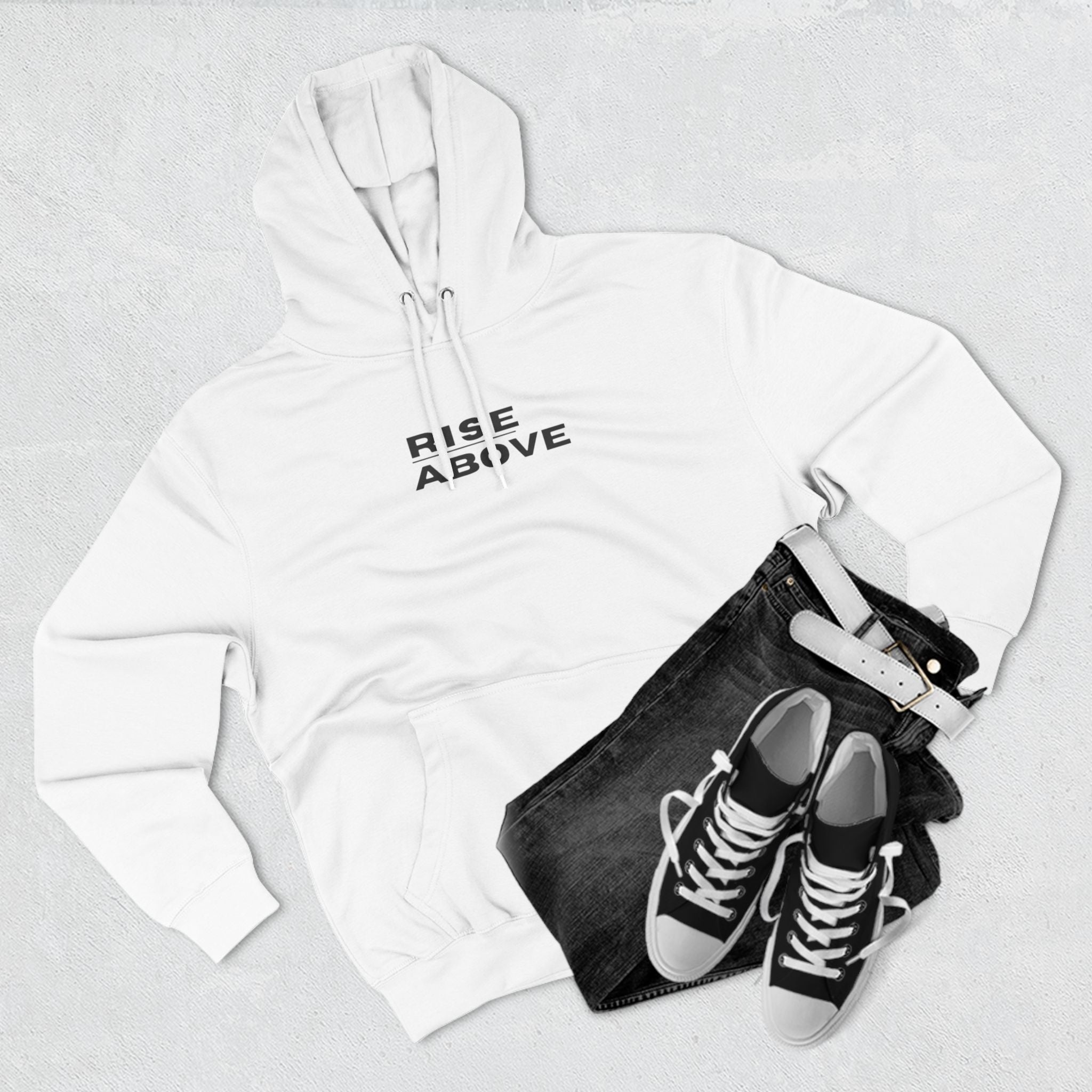 Fleece Hoodie - Rise Above Casual Athletic Sweatshirt